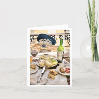 Ella Bella Banana brings a baguette Thank You Card