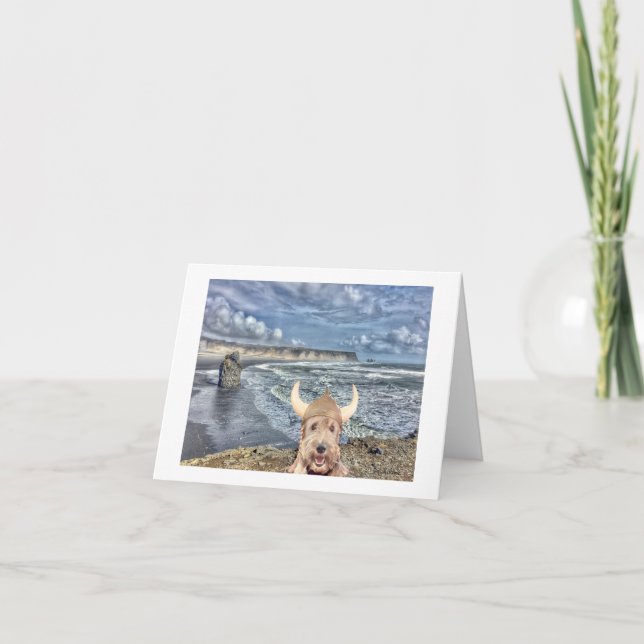 Ella Bella Banana Iceland, Sea view Thank You Card (Front)