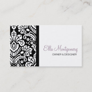 Ella Black Damask Business Card Special Listing