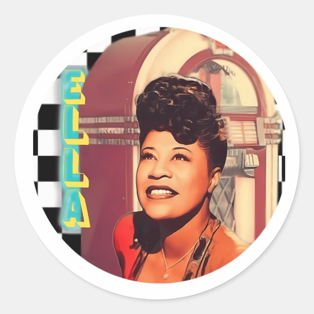 Ella Fitzgerald Classic Round Sticker (Front)