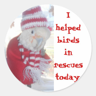 Ella I helped birds in rescues today Classic Round Sticker