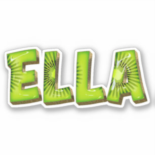 Ella Name Kiwi Design Sticker
