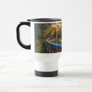 Ella Nine Arch Bridge Blue Train at Sunrise Travel Mug