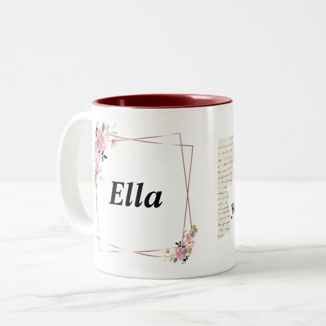 Ella nom Mug - Custom Coffee Cup with An (Devant gauche)