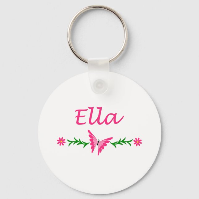 Ella (Pink Butterfly) Keychain (Front)