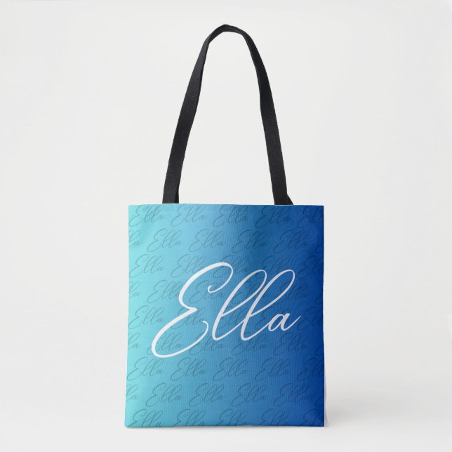 Ella Repeating Name Pattern Design Tote Bag (Front)