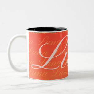 Ella Repeating Name Pattern Design Two-Tone Coffee Mug