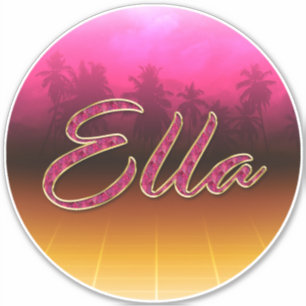 Ella Vorname Name golden pink Aufkleber Sticker