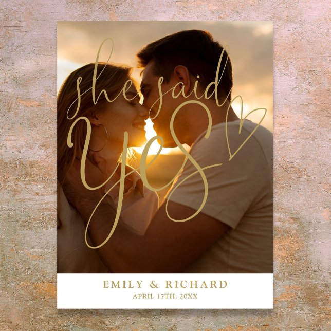 Elle A Dit Oui Affiche de bienvenue Photo Party En (She Said Yes Engagement Party Photo Welcome Sign)