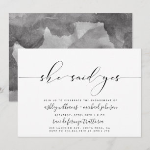 Elle A Dit Oui Calligraphie Engagement Invitation