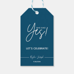 Elle a dit Oui Étiquette de Cadeau de Fête de Fian