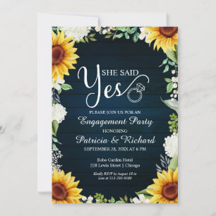 Elle a dit oui Invitation de fête de fiançailles r