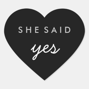 Elle A Dit Oui Mariage Fiançailles Sticker Argent