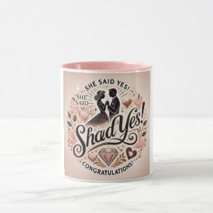 Elle A Dit Oui Mug   Mug fiançailles Celebration