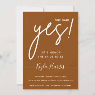 Elle a dit Oui Simple Invitation de douche nuptial