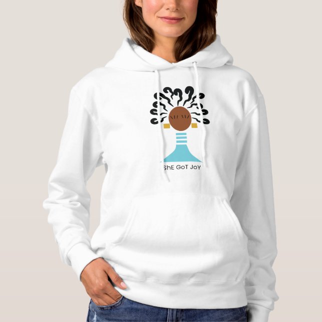 Elle a eu un Sweat - shirt à capuche de joie (Devant)