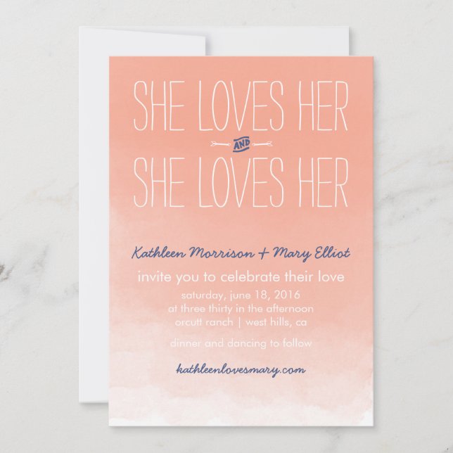Elle Aime Son Invitation De Mariage Lesbienne (Devant)