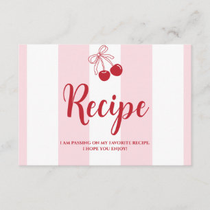 Elle Attache Le Nœud Carte de Recette Cerises + Ru