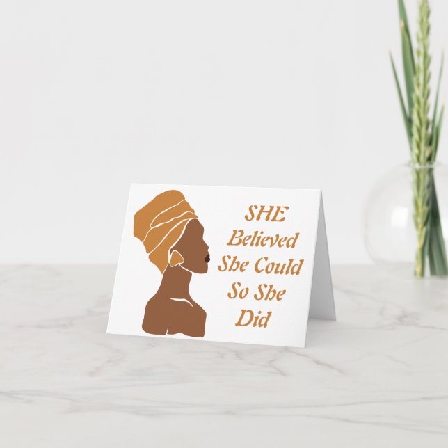 Elle Croyait Black Woman Blank Note Cartes (Devant)