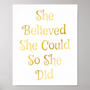 Elle Croyait Qu'Elle Pouvait Motiver Citer Poster