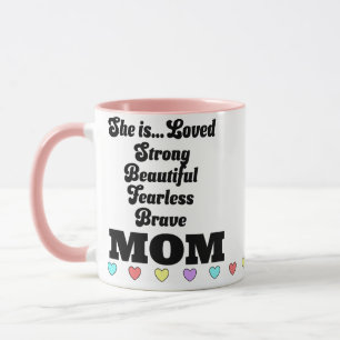 Elle est adorée maman mug avec le coeur