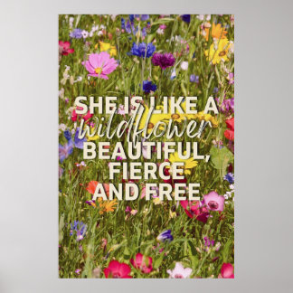 Elle est comme une affiche fleur sauvage
