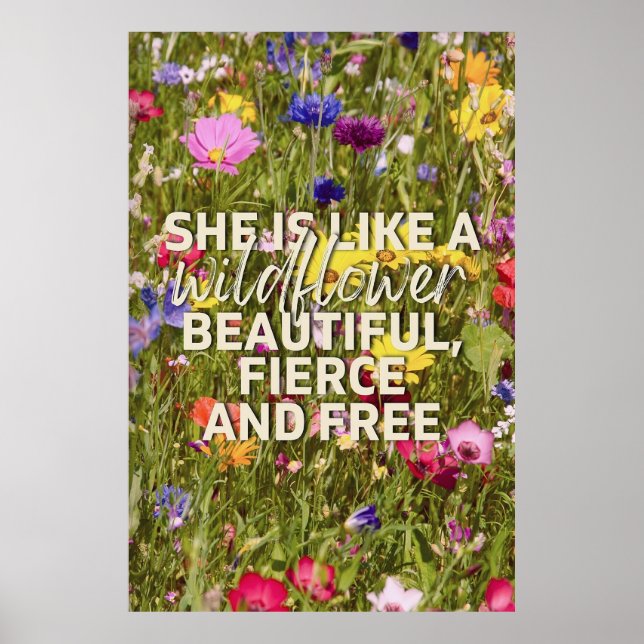 Elle est comme une affiche fleur sauvage (Devant)