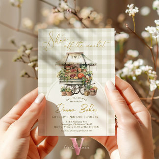 Elle est hors du marché En vichy Invitation Fête d
