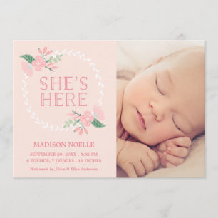 Elle est là Faire-part de naissance
