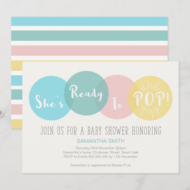 Elle est prête à faire une invitation au Baby show (Devant / Derrière)