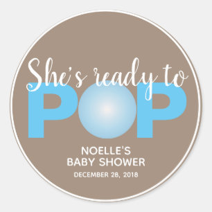 Elle est prête à jouer, Stickers Baby shower Bubbl
