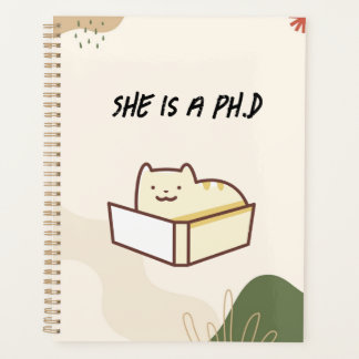 Elle est une planificatrice de doctorat, cahier