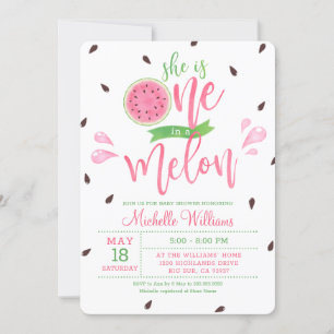 Elle est une sur Melon Baby shower Invitation