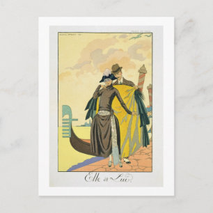 Elle et Lui, 1921 (pochoir print) Postcard