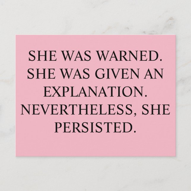 Elle Était Prévenue, Carte Postale (Devant)