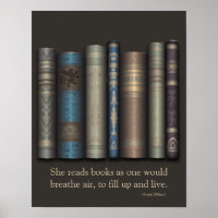 Elle Lit Des Livres Pour Live Book Lover Poster