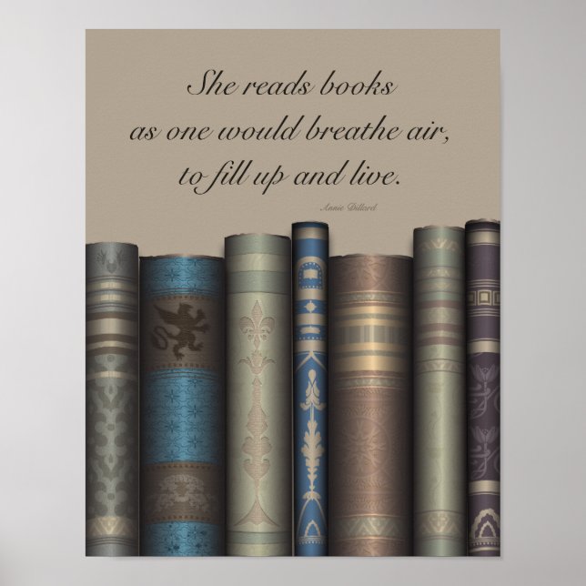 Elle Lit Des Livres Pour Live Book Lover Poster (Devant)