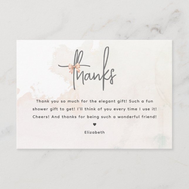 Elle noue la Carte de remerciements de Fête des ma (Devant)