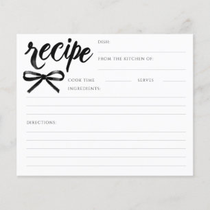 Elle Noue les Liens Carte de Recette de Mariée Noi