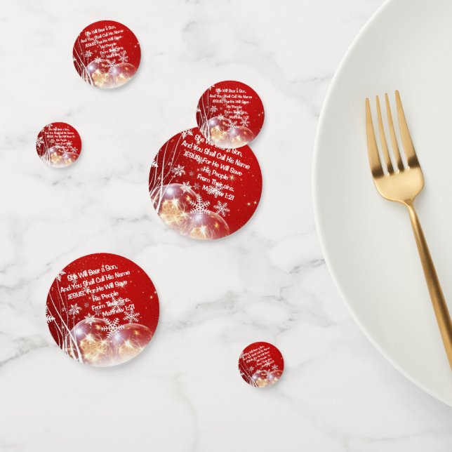 Elle Portera Un Fils Fête Confetti Noël (Groupe)