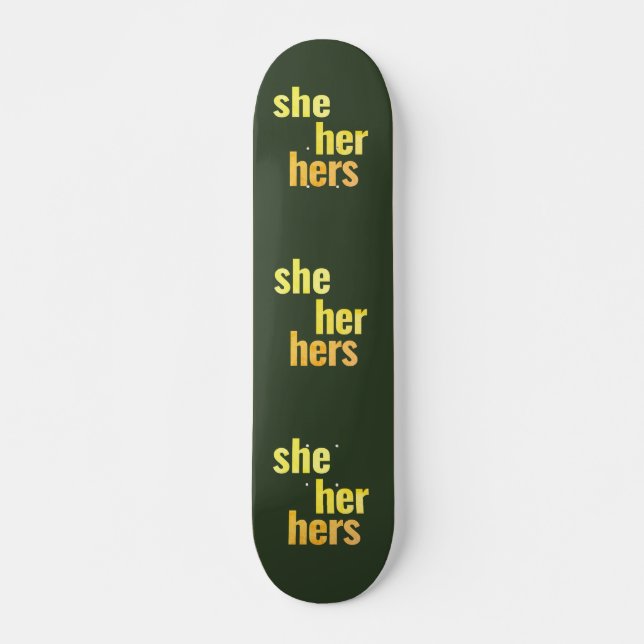 Elle/Ses Pronouns Skateboard Deck (Devant)