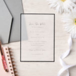 Elle Simple Modern Wedding Save the Date Vellum Invitations<br><div class="desc">Modern wedding save the date featuring a simple design with your event details surrounded by a thin border.</div>