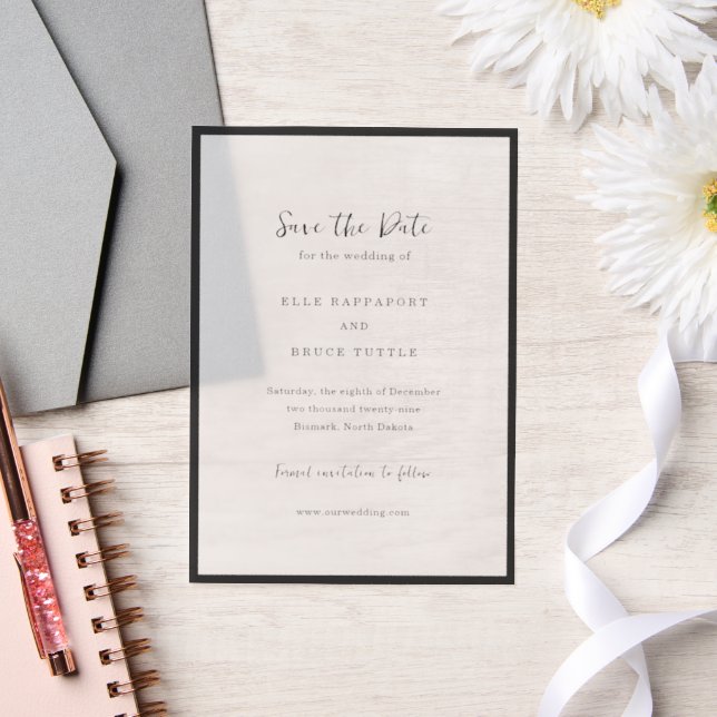 Elle Simple Modern Wedding Save the Date Vellum Invitations (Wedding)