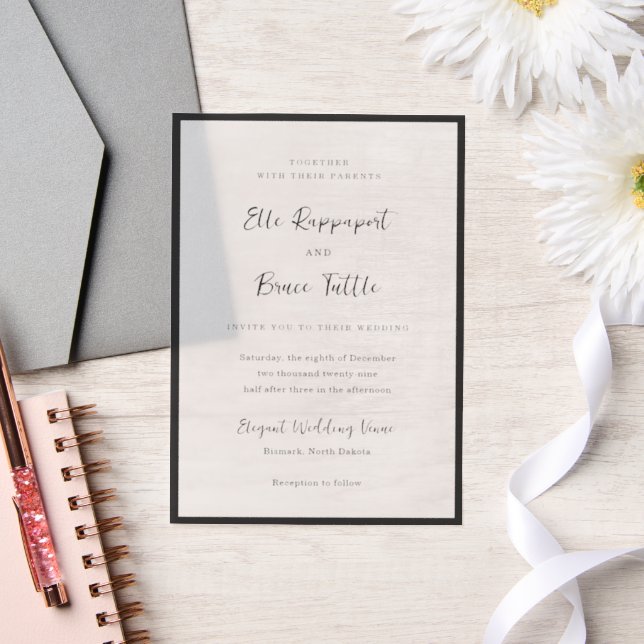 Elle Simple Modern Wedding Vellum Invitations (Wedding)