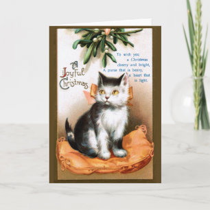 Ellen H. Clapsaddle: Cat under Mistletoe Holiday Card