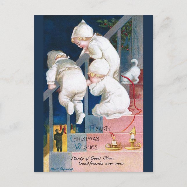 Ellen H. Clapsaddle: Christmas Toddlers Holiday Postcard (Front)