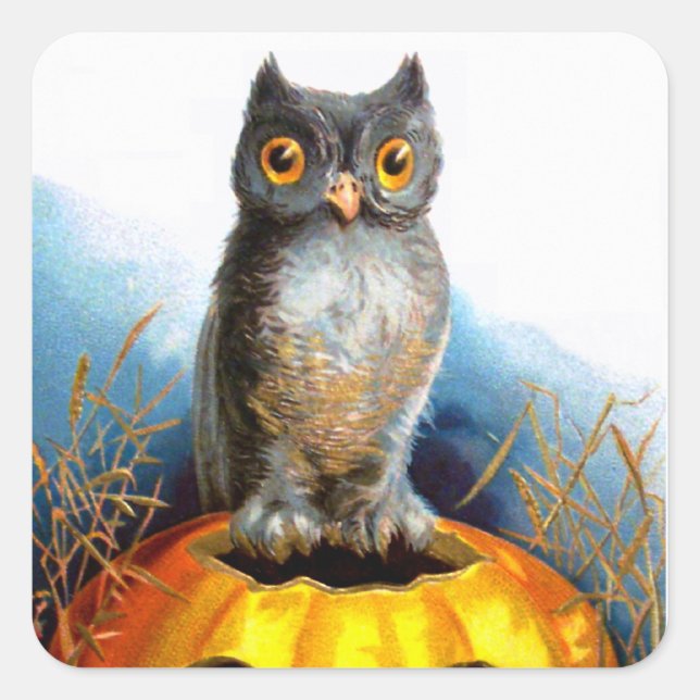 Ellen H. Clapsaddle: Halloween Owl Square Sticker (Front)