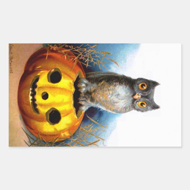 Ellen H. Clapsaddle: Halloween Owl Sticker (Front)