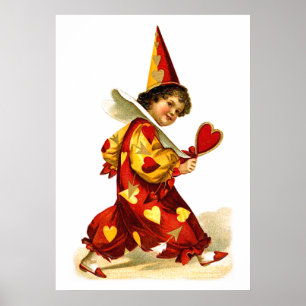 Ellen H. Clapsaddle: Harlequin with Heart Poster