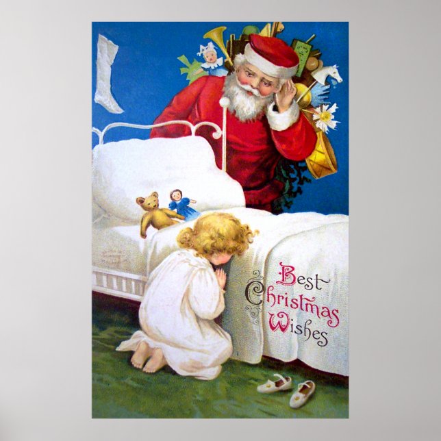 Ellen H. Clapsaddle: Listening Santa Poster (Front)